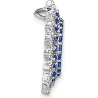 14K White Gold Sapphire and Diamond Sunburst Pendant - 0.54 Carat Total Sapphire Weight, 0.22 Carat Total Diamond Weight by Lumare Gioia
