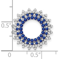 14K White Gold Sapphire and Diamond Sunburst Pendant - 0.54 Carat Total Sapphire Weight, 0.22 Carat Total Diamond Weight by Lumare Gioia