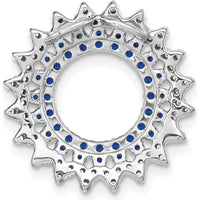 14K White Gold Sapphire and Diamond Sunburst Pendant - 0.54 Carat Total Sapphire Weight, 0.22 Carat Total Diamond Weight by Lumare Gioia