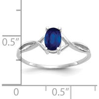 14K White Gold Sapphire Birthstone Ring with Oval Faceted Sapphire - 0.68 Carat by Oro Pregiato