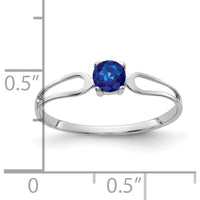 14K White Gold Sapphire Ring with Round Faceted Blue Sapphire - 0.35 Carat by Monteluci Fine Jewelry