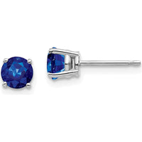 14K White Gold Sapphire Stud Earrings - 0.66 Carat Total Sapphire Weight by Monteluci Fine Jewelry