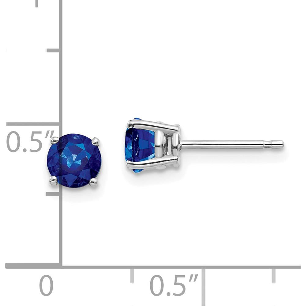 14K White Gold Sapphire Stud Earrings - 0.66 Carat Total Sapphire Weight by Monteluci Fine Jewelry