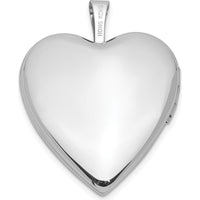 14K White Gold Satin and Diamond-Cut Cross Heart Locket with Diamond Accent - 0.010 Carat Total Diamond Weight by Monteluci Fine Jewelry