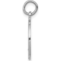 14K White Gold Satin and Polished Communion Round Disc Charm - Religious Pendant by Oro Pregiato