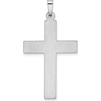 14K White Gold Satin and Polished Cross Pendant with Dots Detail by Oro Pregiato