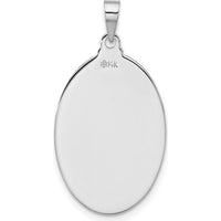14K White Gold Satin and Polished St. Jude Thaddeus Oval Medal Pendant - Faith and Prayer Symbol by Oro Pregiato
