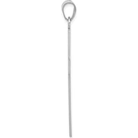14K White Gold Satin Cross Pendant with Rhodium Finish - 48mm Length by Oro Pregiato