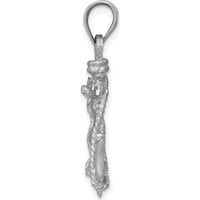 14K White Gold Satin Diamond-Cut Mariners Crucifix Pendant with Rhodium Plating by Oro Pregiato