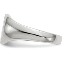 14K White Gold Satin-Finish Child's Signet Ring with Polished and Brushed Texture by 0