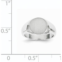 14K White Gold Satin-Finish Child's Signet Ring with Polished and Brushed Texture by 0