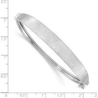 14K White Gold Satin Finish Graduated Oval Bangle Bracelet - 8mm Width by Oro Pregiato