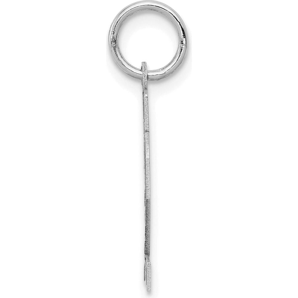 14K White Gold Satin Finish Number 22 Charm with Rhodium Plating by Oro Pregiato