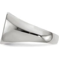 14K White Gold Satin Finish Signet Ring with Closed Back - 12.5mm x 12.5mm by 0