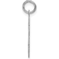 14K White Gold Satin Number 26 Charm Pendant - Laser Cut Rhodium Finish by Oro Pregiato