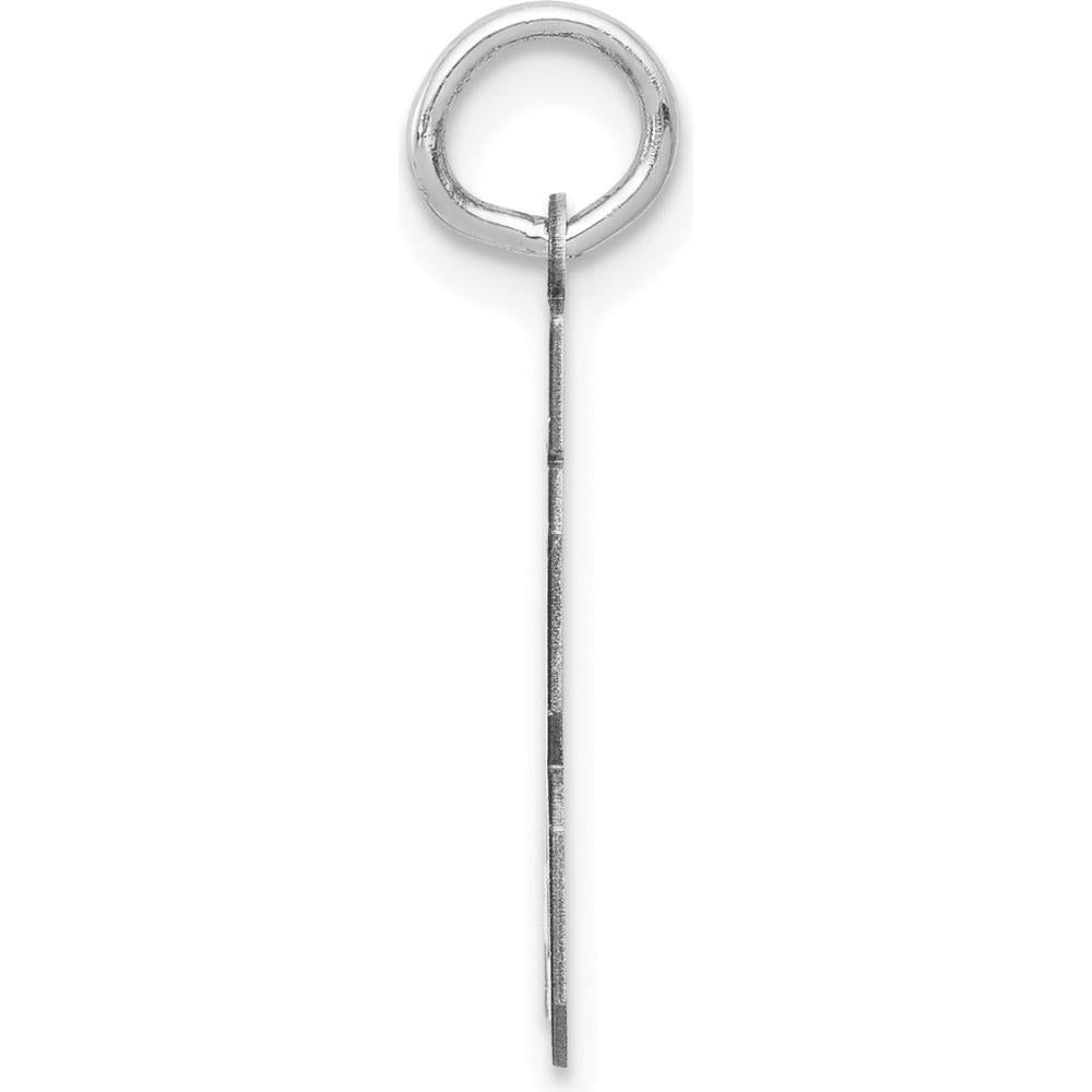 14K White Gold Satin Number 83 Charm - Laser-Cut and Rhodium Plated by Oro Pregiato