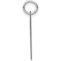 14K White Gold Satin Number 96 Charm with Brushed Finish - Laser Cut Design by Oro Pregiato