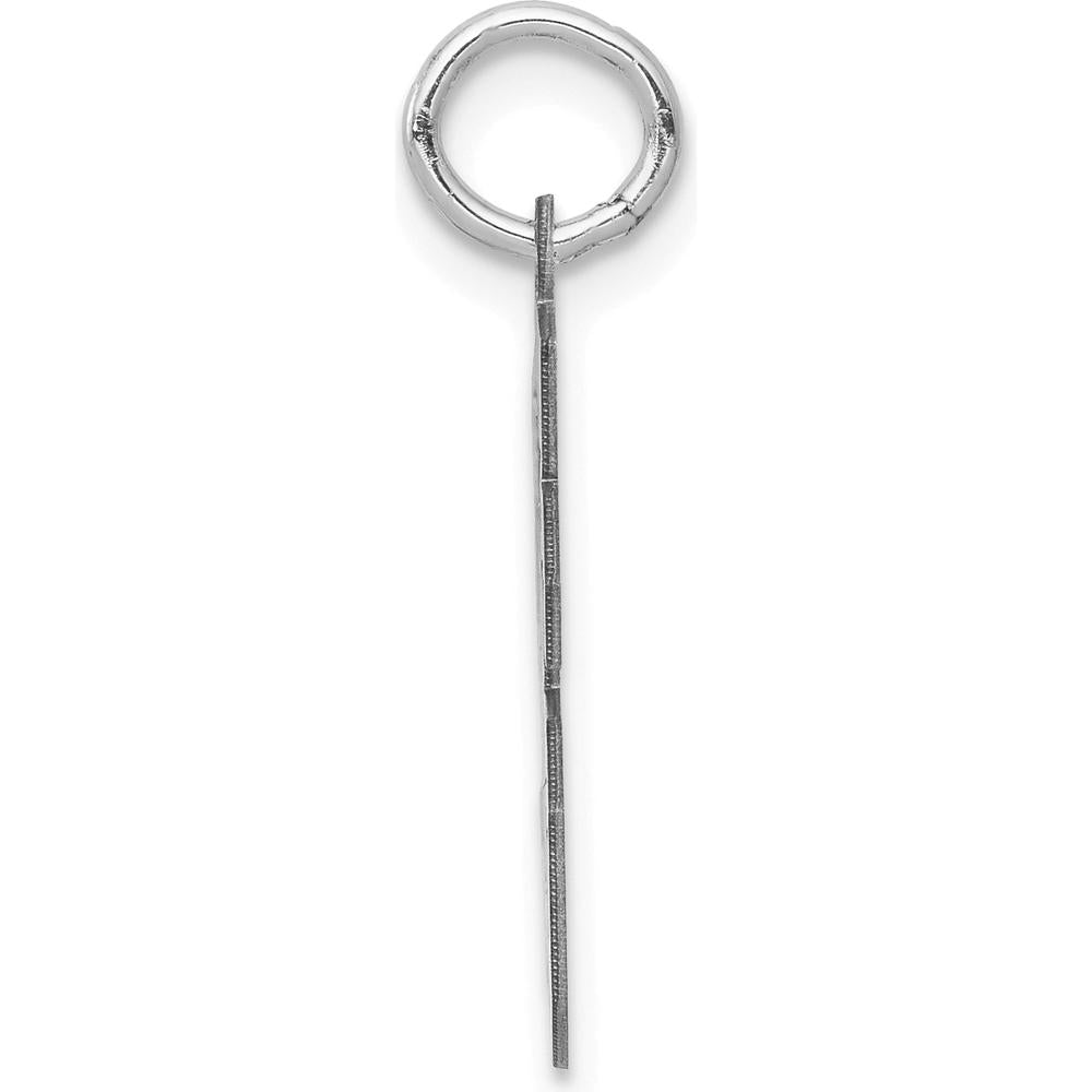 14K White Gold Satin Number 96 Charm with Brushed Finish - Laser Cut Design by Oro Pregiato