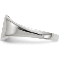 14K White Gold Satin Polished Signet Ring - Engravable 8.5x8.5mm by 0