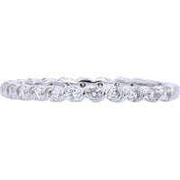 14K White Gold Scalloped Shared-Prong Diamond Band with Round Brilliant Diamonds - 1/2 Carat Total Diamond Weight