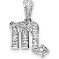 14K White Gold Scorpio Zodiac Pendant with Round Diamonds - 0.035 Carat Total Diamond Weight by Monteluci Fine Jewelry