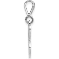 14K White Gold Script Filigree "C" Initial Pendant with Polished Finish by Oro Pregiato