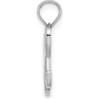 14K White Gold Script "H" Initial Pendant - Personalized Charm by Oro Pregiato