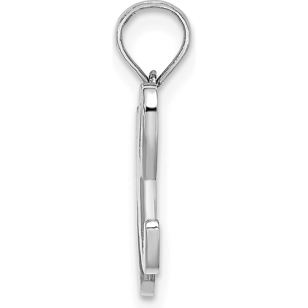 14K White Gold Script "H" Initial Pendant - Personalized Charm by Oro Pregiato