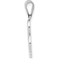 14K White Gold Script Letter "B" Initial Pendant - Rhodium Plated, Polished Finish by Oro Pregiato