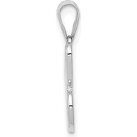 14K White Gold Script Letter C Initial Pendant - Polished Laser-Cut Design by Oro Pregiato