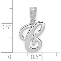14K White Gold Script Letter C Initial Pendant - Polished Laser-Cut Design by Oro Pregiato