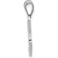 14K White Gold Script Letter H Pendant with Polished Finish by Oro Pregiato
