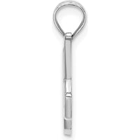 14K White Gold Script Letter K Initial Pendant with Polished Finish by Oro Pregiato