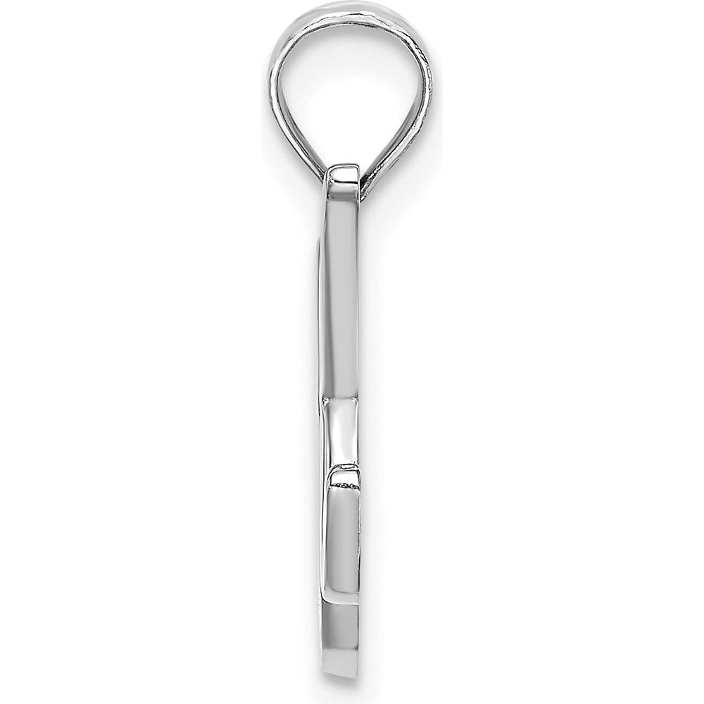 14K White Gold Script Letter K Initial Pendant with Polished Finish by Oro Pregiato