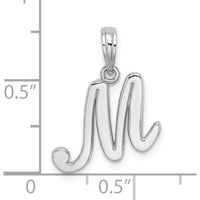 14K White Gold Script Letter "M" Initial Pendant - Personalized Luxury Jewelry by Oro Pregiato