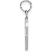 14K White Gold Script Letter P Initial Pendant with Rhodium Plating by Oro Pregiato