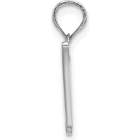14K White Gold Script Letter W Initial Pendant - Personalized Polished Charm by Oro Pregiato