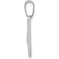 14K White Gold Script Letter W Pendant with Polished Finish - Medium Size by Oro Pregiato