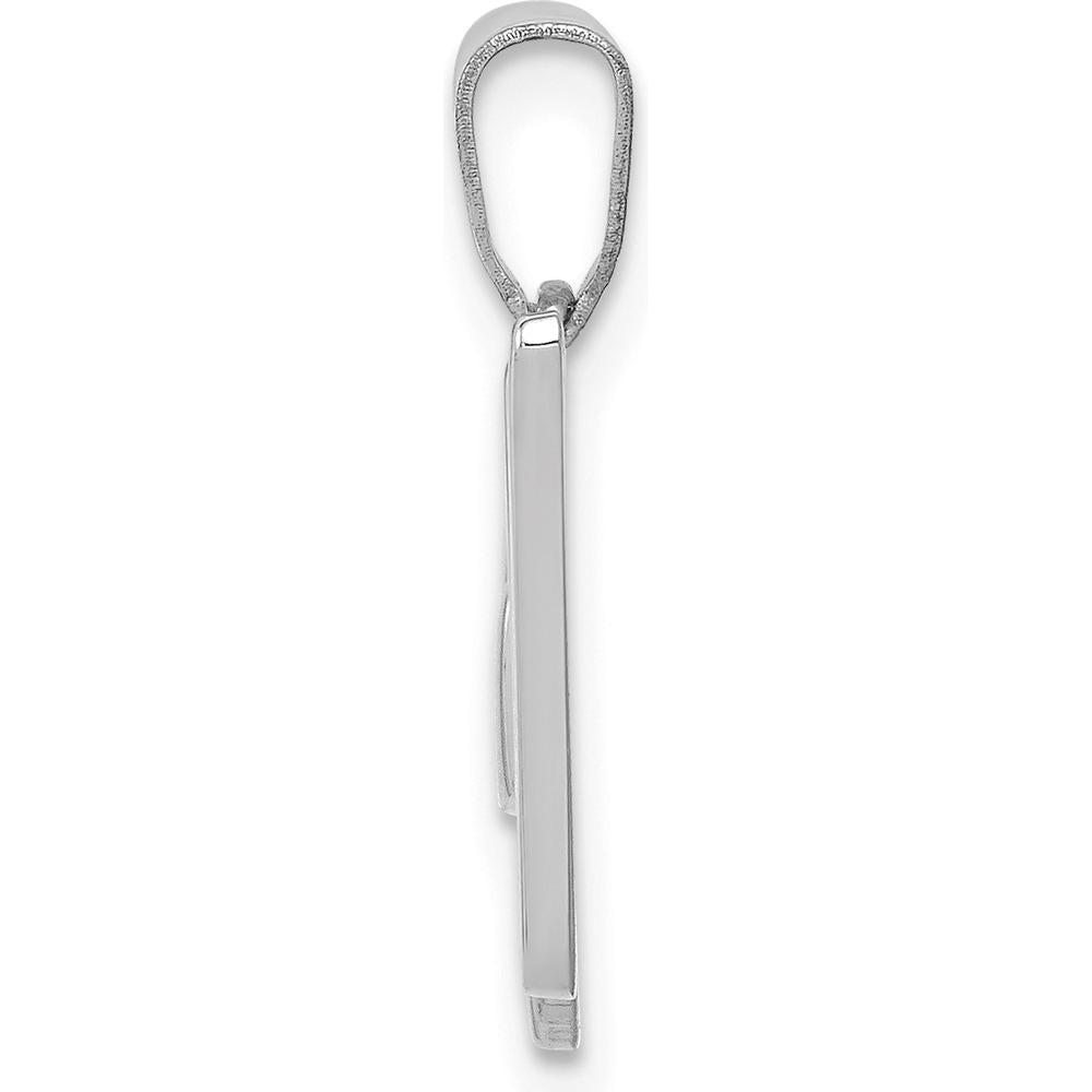 14K White Gold Script Letter W Pendant with Polished Finish - Medium Size by Oro Pregiato