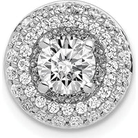 14K White Gold Semi-Mount Halo Diamond Pendant Slide with 0.5 Carat Total Diamond Weight by Monteluci Fine Jewelry