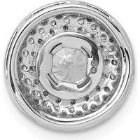 14K White Gold Semi-Mount Halo Diamond Pendant Slide with 0.5 Carat Total Diamond Weight by Monteluci Fine Jewelry