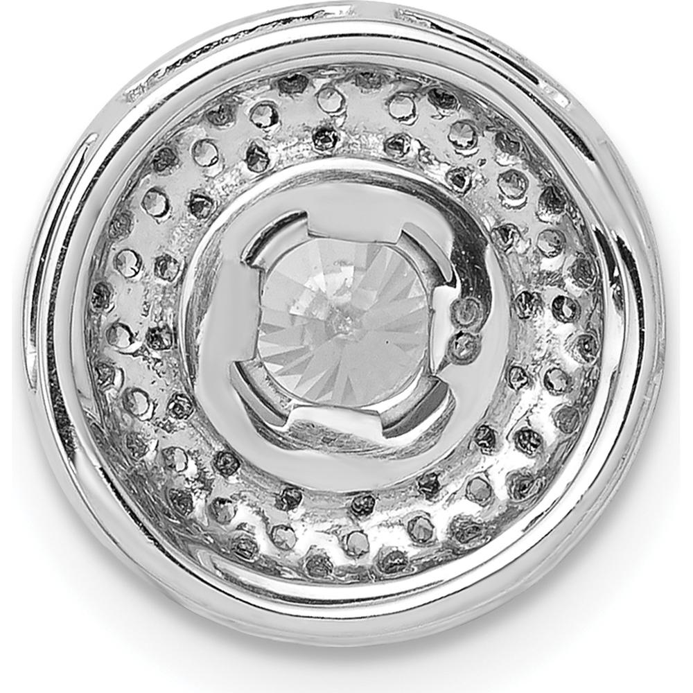 14K White Gold Semi-Mount Halo Diamond Pendant Slide with 0.5 Carat Total Diamond Weight by Monteluci Fine Jewelry