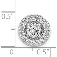 14K White Gold Semi-Mount Halo Diamond Pendant Slide with 0.5 Carat Total Diamond Weight by Monteluci Fine Jewelry