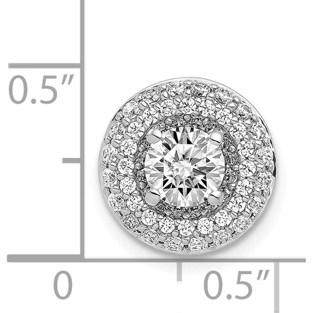 14K White Gold Semi-Mount Halo Diamond Pendant Slide with 0.5 Carat Total Diamond Weight by Monteluci Fine Jewelry