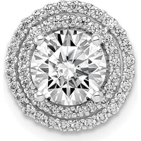 14K White Gold Semi-Mount Pendant with 6.5mm Round Center Stone and Diamond Halo - 1 Carat Total Diamond Weight by Monteluci Fine Jewelry