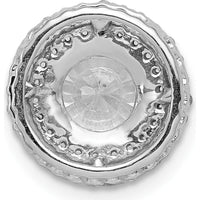 14K White Gold Semi-Mount Pendant with 6.5mm Round Center Stone and Diamond Halo - 1 Carat Total Diamond Weight by Monteluci Fine Jewelry