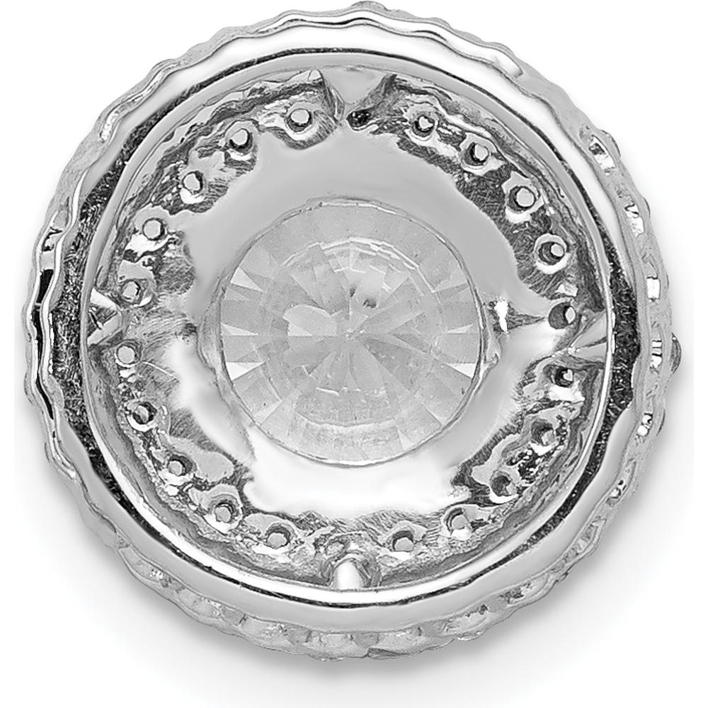 14K White Gold Semi-Mount Pendant with 6.5mm Round Center Stone and Diamond Halo - 1 Carat Total Diamond Weight by Monteluci Fine Jewelry