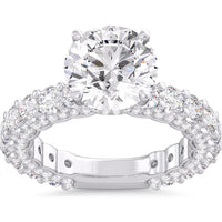 14K White Gold Semi-Mount Ring with Pavé-Set Round Diamonds - 2.60 Carat Total Diamond Weight by Auriventus
