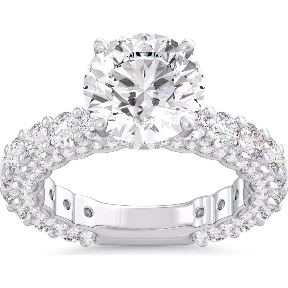 14K White Gold Semi-Mount Ring with Pavé-Set Round Diamonds - 2.60 Carat Total Diamond Weight by Auriventus