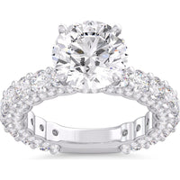 14K White Gold Semi-Mount Ring with Pavé-Set Round Diamonds - 2.60 Carat Total Diamond Weight by Auriventus